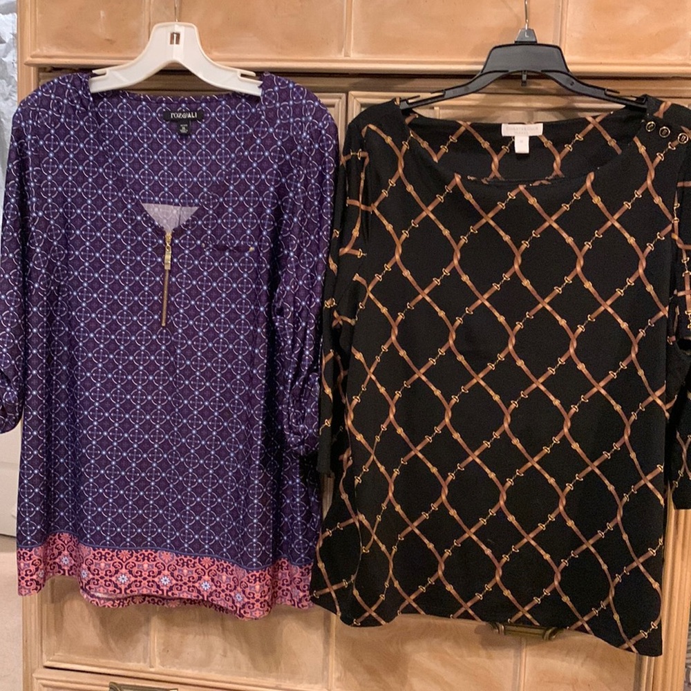 2 beautiful tops, great material. Smoke & pet free home.
